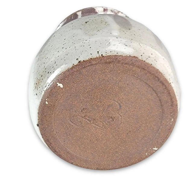 American Wheel Thrown Studio Art Pottery Raku Vase 5 In For Sale - Image 10 of 11