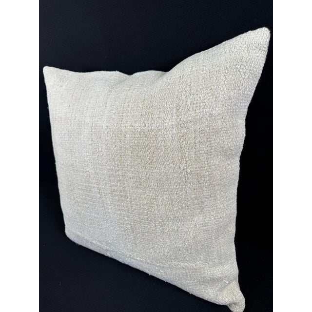 Turkish Hemp Pillow Cushion Natural Beige Pillow Cushion Cover 24"x24" For Sale - Image 4 of 4