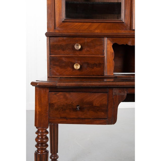 French 19th Century Transitional Walnut Secretary Desk For Sale - Image 11 of 12