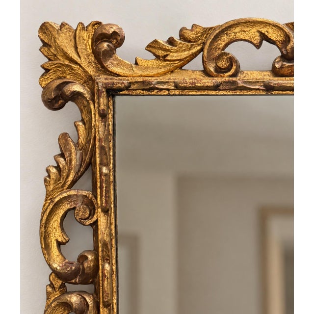 Rococo 19-C. Italian Venetian Rococo Hand Carved Gold Leaf Giltwood Wall Mirror For Sale - Image 3 of 6