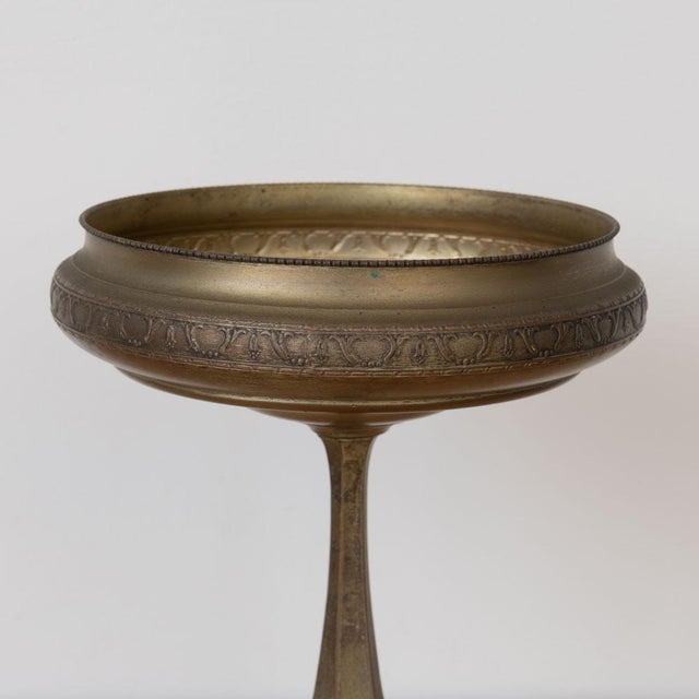 Metal 1930s Large French Pewter Pedestal Dish For Sale - Image 7 of 11