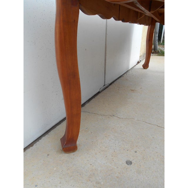 Large Louis XV Style Cherrywood Table with Extensions, 1990s For Sale - Image 15 of 18