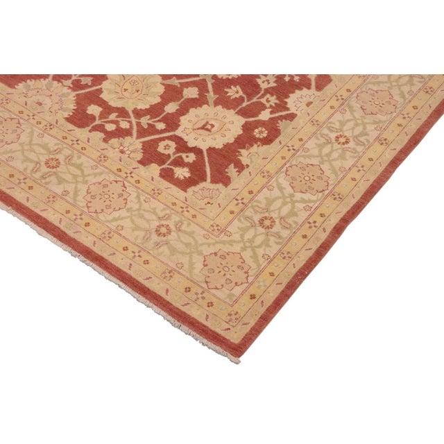 1990s 1990s Shabby Chic Ziegler Brown Beige Hand-Knotted Wool Rug - 10'2'' X 13'9'' For Sale - Image 5 of 8