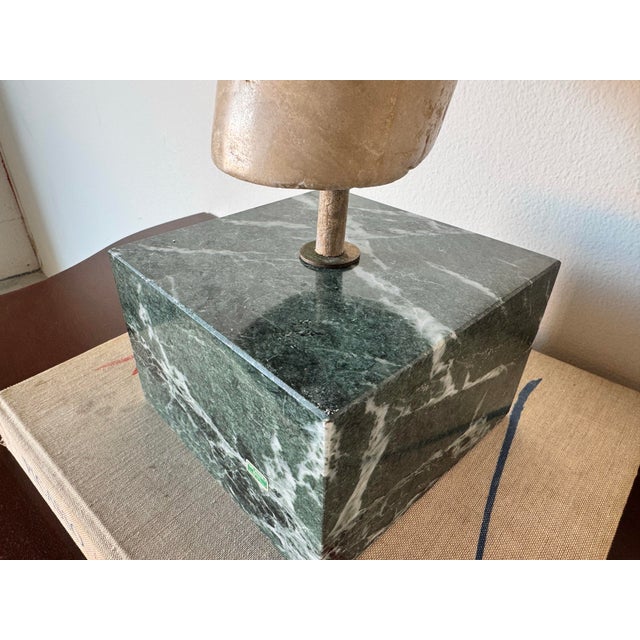 Vintage Carved Marble Woman Head Sculpture on Italian Marble Base/ Sold For Sale In Miami - Image 6 of 12