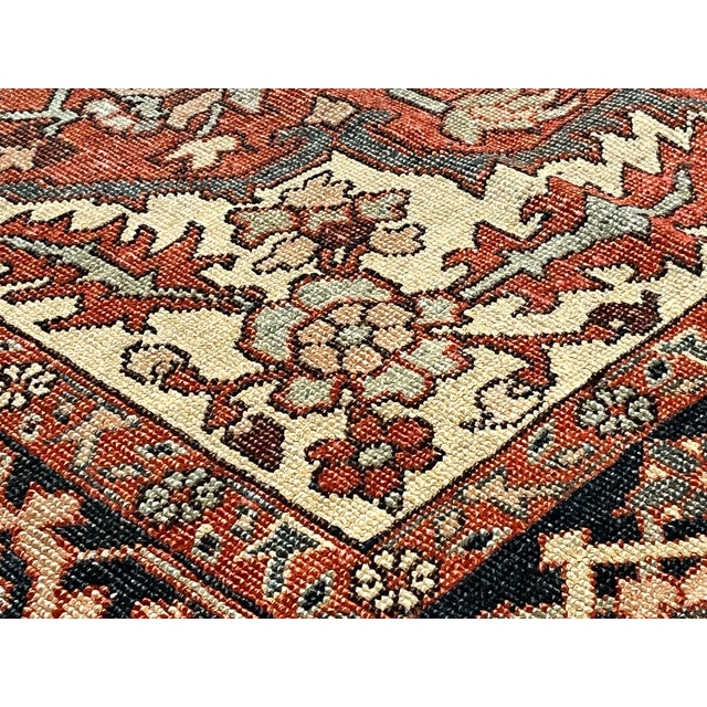 Antique Persian Heriz/Serapi Rug 5'1" X 6’1" For Sale In New York - Image 6 of 7