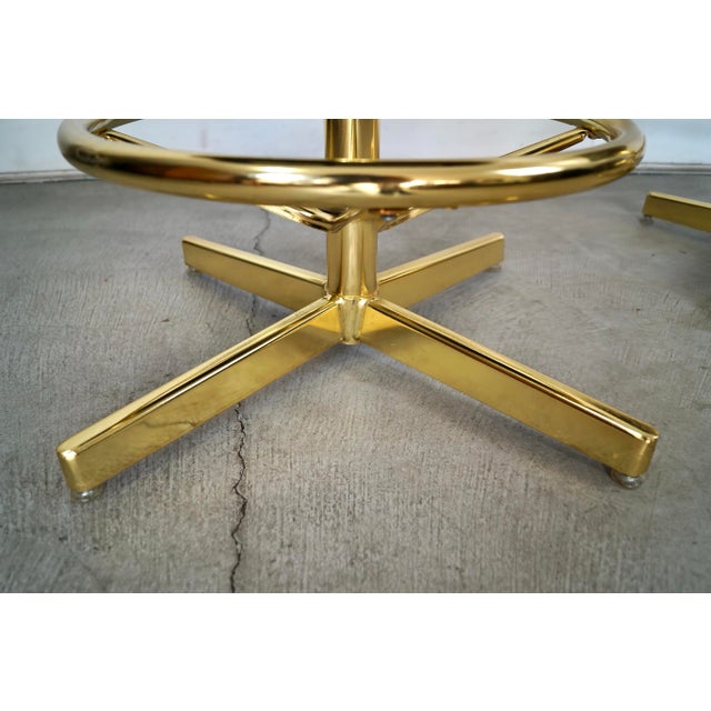 Mid-Century Modern Style Brass Chromcraft Counter Stools - A Pair For Sale - Image 11 of 12