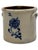 Antique American 2 Gallon Stoneware Storage Crock With Beautiful Hand Decorated Blue Flower Design Circa Mid 1800s For Sale - Image 4 of 18