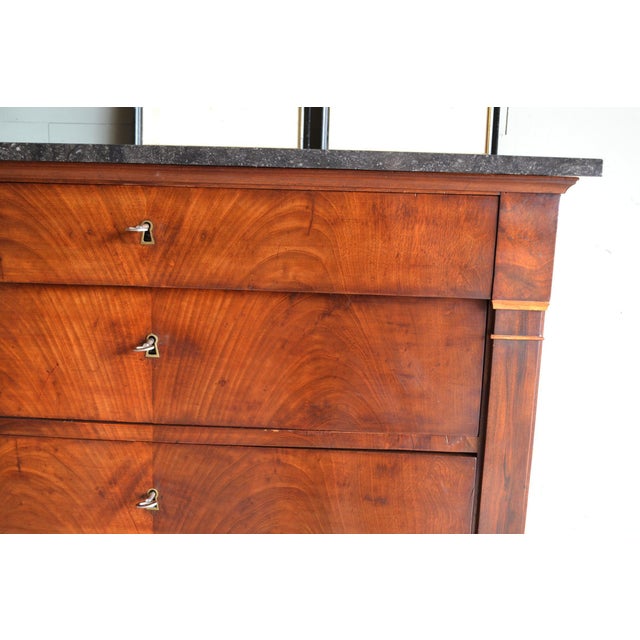 Antique Mahogany Chiffonier with Black Marble Top For Sale - Image 5 of 12