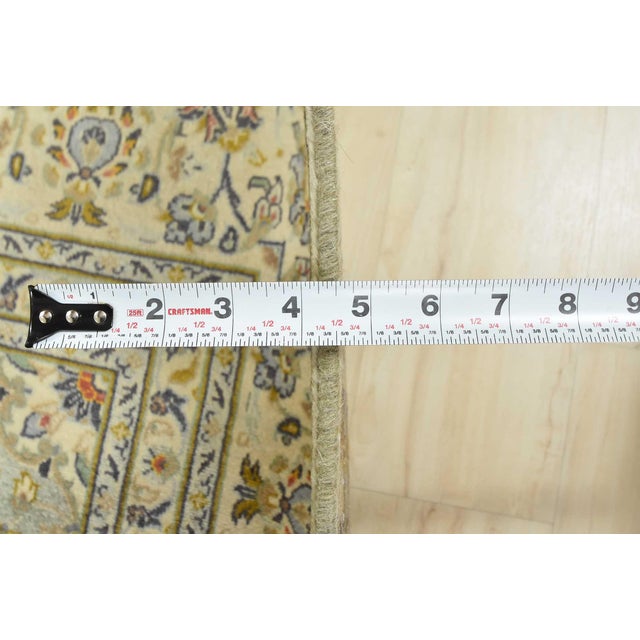 Kashan Rug 8′ X 11’4” Ivory Wool Vintage Traditional Hand-Knotted Carpet For Sale - Image 13 of 15