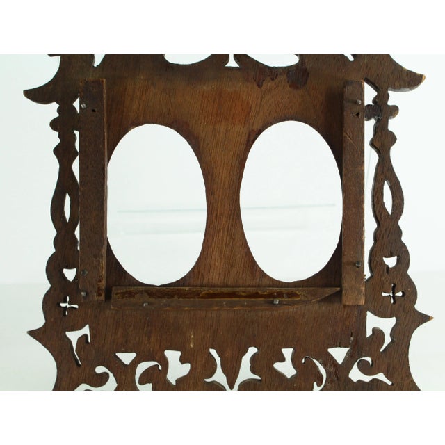 19th/20th Century Double Portrait Frame Open Work Wood Carving for Two Oval Photos For Sale - Image 11 of 13