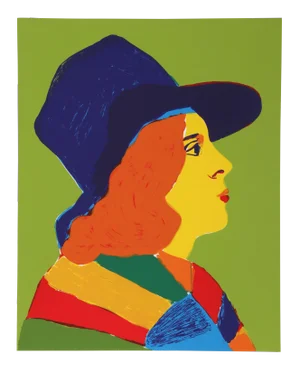 1970s John Grillo, Girl With Hat I Serigraph
