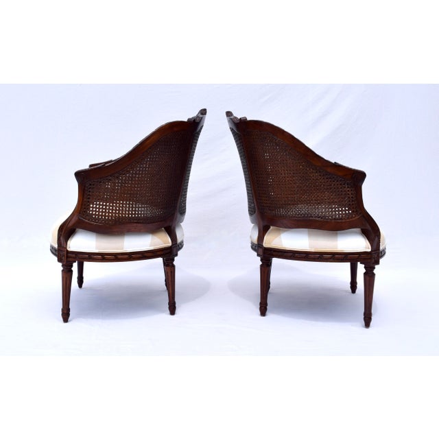 2010s Regence Double Cane Bergere Chairs, Pair For Sale - Image 5 of 11