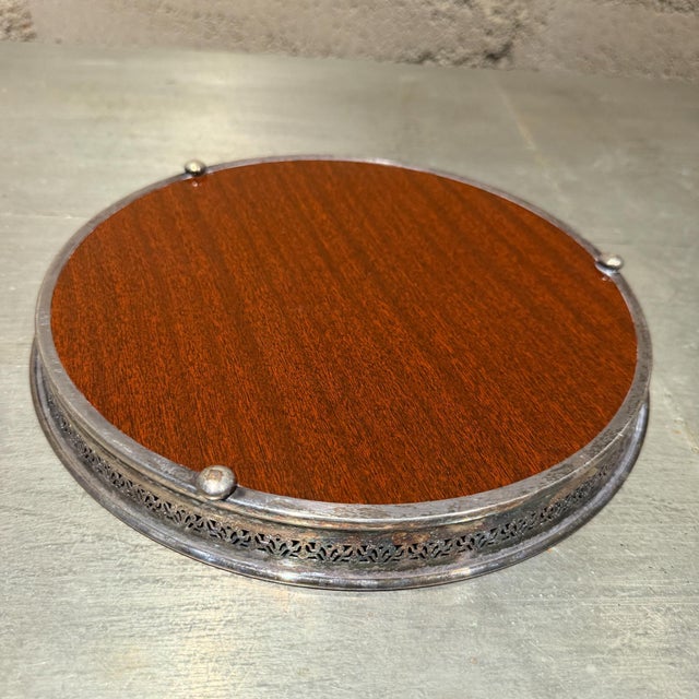 1960s Mid-Century Modern Hollywood Regency Serving Tray Crescent Silverware Manufacturing Co For Sale - Image 5 of 8
