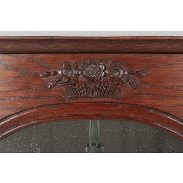 Mid 20th Century French Country Oak Trumeau Mirror 28.75"w X 41"h For Sale - Image 5 of 7