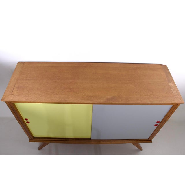 1950s Modernist Sideboard with Sliding Doors, France, 1950s For Sale - Image 5 of 8