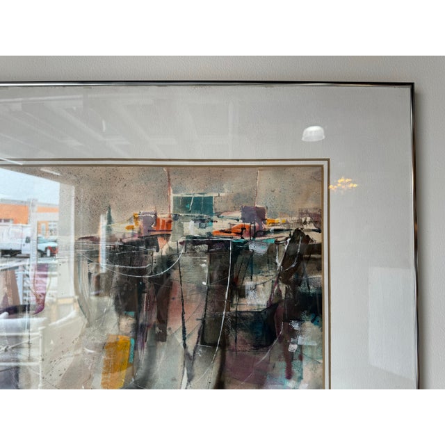 1980s 1980's Tom Anderson Abstract Expressionist Water Color Painting, Framed For Sale - Image 5 of 12