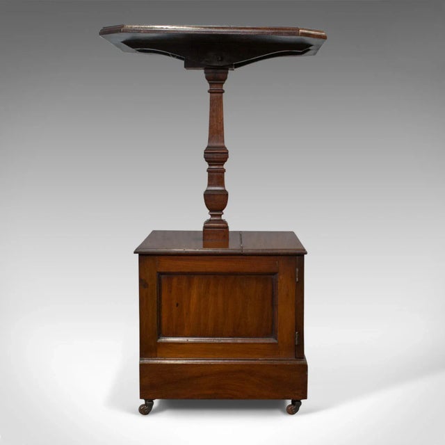 Early 20th Century Walnut Table and Coal Box Purdonium For Sale - Image 4 of 10