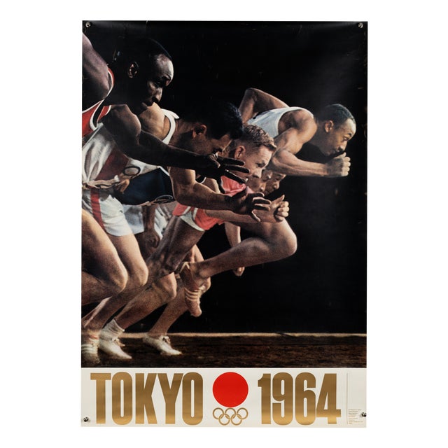 Tokyo Olympic Games Running Poster by Yusaku Kamekura, 1964 For Sale