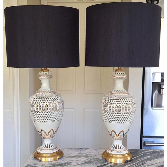 Traditional Vintage Lenox Style Lamps - A Pair For Sale - Image 3 of 12