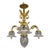 French Louis XVI Style Bronze and Clear Cut Glass Four-Light Chandelier, 1920s For Sale