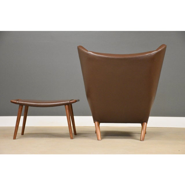 Hans J. Wegner Original Papa Bear Chair and Ottoman For Sale In Boston - Image 6 of 11