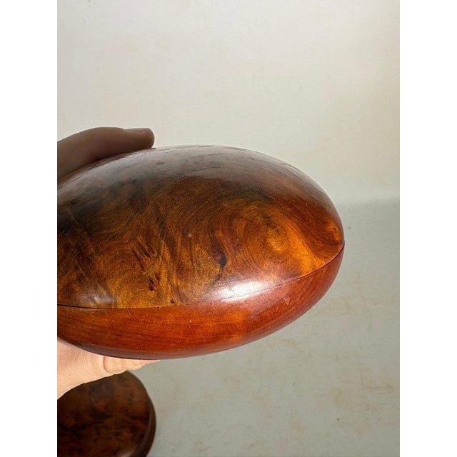 Vintage French Round Wooden Boxes, 1970, Set of 2 For Sale - Image 9 of 12