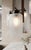 Mid-Century Modern 1970s Mid-Century Modern Stilnovo Chandelier With Frosted Textured Glass and Teak Accents For Sale - Image 3 of 5