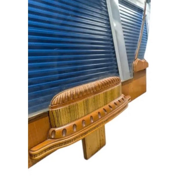 Monumental American Art Deco Waterfall Vanity With Shield Mirror, C. 1935–1945 For Sale - Image 10 of 12