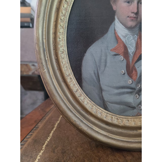 Antique Oil Painting Portrait of a Handsome 18th Century British Gentleman For Sale - Image 11 of 16