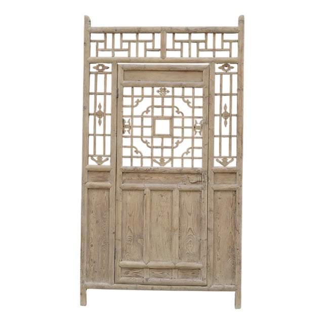 Vintage Chinese Carved Pine Door For Sale