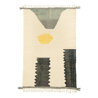 Flatweave Rug in Hand-Knotted Wool by Azele Studio For Sale