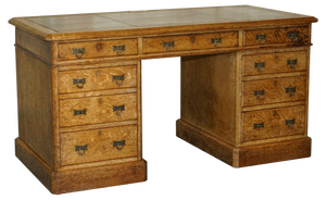 Antique Victorian Oak Partner Desk, 1883