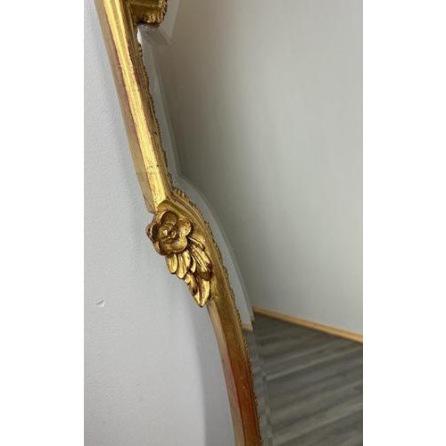 Vintage French Ornate Wall Mirror with Gold Finish For Sale - Image 5 of 8