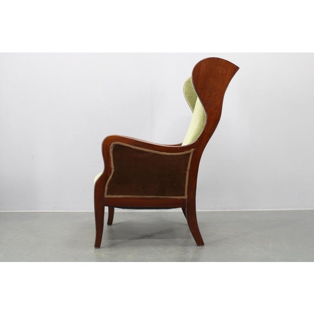1950s Mid-Century Danish Wingback Armchair from Frits Henningsen, 1950s For Sale - Image 5 of 17