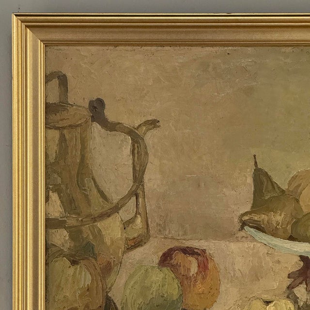Wood Framed Oil Painting on Canvas by Gustave Camus (1914-1984) 'Still Life' For Sale - Image 7 of 17