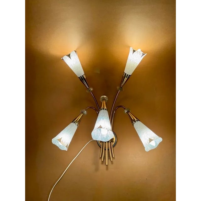 Vintage French Wall Lamps from Maison Arlus, 1950s, Set of 5 For Sale - Image 9 of 17
