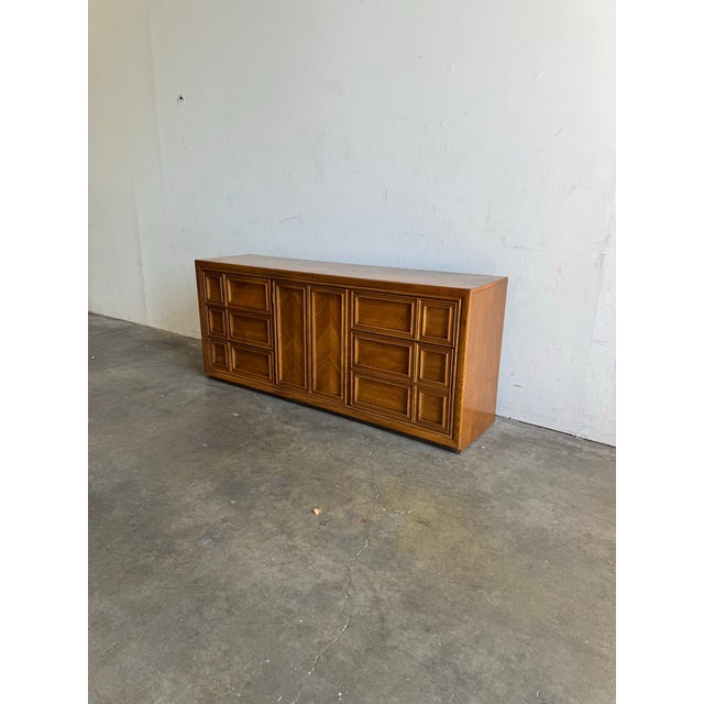 Brown Vintage Mid Century Oak Dresser - Stylish Brutalist Lowboy 1960s For Sale - Image 8 of 10
