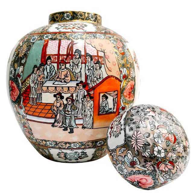 Mid 20th Century Mid 20th Century Large Chinese Rose Medallion Porcelain Ginger Jar For Sale - Image 5 of 9