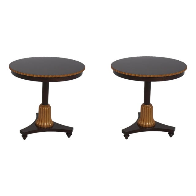 Pair Theodore Alexander 50016 Neoclassical Lamp Tables For Sale