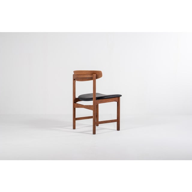 Danish Oak and Black Skai Dining Chairs, 1960s, Set of 4 For Sale - Image 11 of 18
