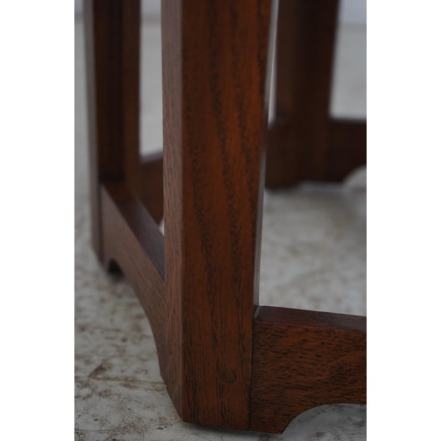 Stickley Mission Oak Hexagon Tile Top Table Tabouret For Sale In Philadelphia - Image 6 of 11