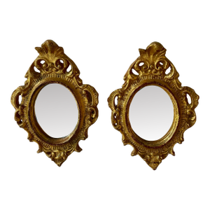 Pair of Vintage Giltwood Italian Florentine Mirror
