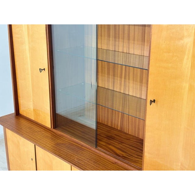 Vintage Bar Cabinet in Birch and Brass For Sale - Image 9 of 18