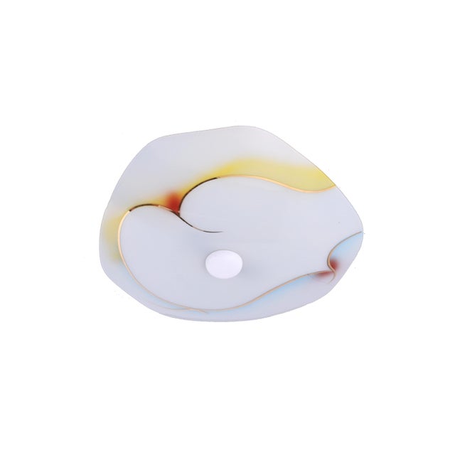 Glass Colored Dish Ceiling Lamp, 1950s For Sale - Image 15 of 15