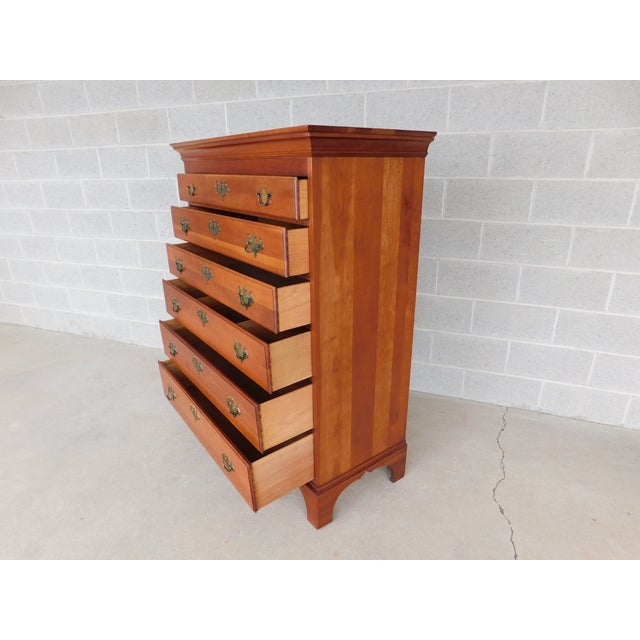 Century Furniture Georgian Style Henry Ford Museum Cherry Chest 41.25"w 6 dovetailed drawers, brass hardware Good Original...