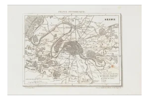 Unknown - Price - Map of Seine - Original Etching - 19th Century