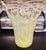 Murano Vintage Murano Italy Yellow Swirl Freeform Ruffle Rim Art Glass Vase For Sale - Image 4 of 5