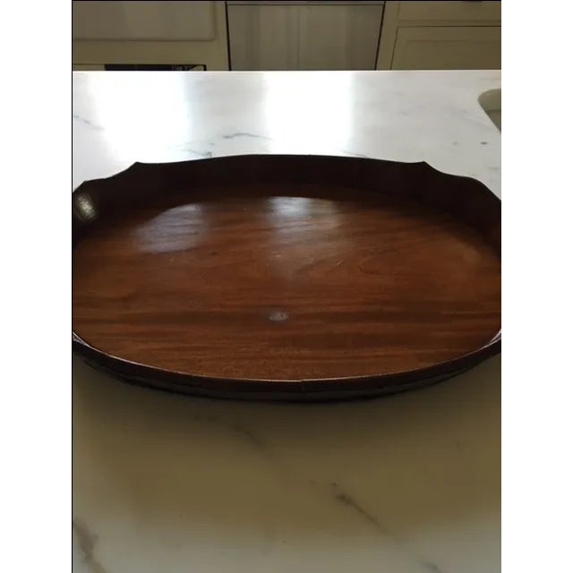 George III Oval Mahogany Tray With Fluted Edge For Sale In Los Angeles - Image 6 of 10