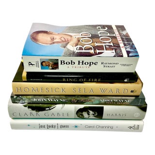 Vintage Americana Pop Culture Hollywood Regency Celebrity Memoir Style Books - Set of 6. For Sale