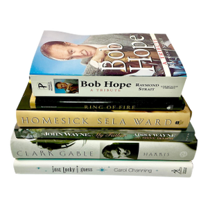 Vintage Americana Pop Culture Hollywood Regency Celebrity Memoir Style Books - Set of 6.